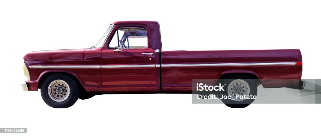 Classic Truck Classic 1970s sport truck isolated on white. Pick-up Truck Stock Photo