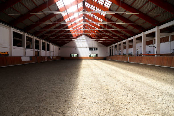 istock Empty riding arena is suitable for dressage horses 1161435365