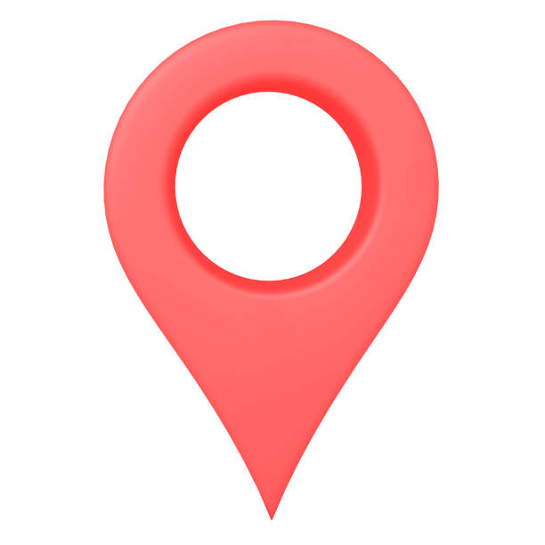 istock 3D Rendering of bright vivid red location pin 1161435993