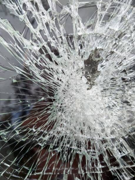 istock Broken glass on the car, crush 1161436410