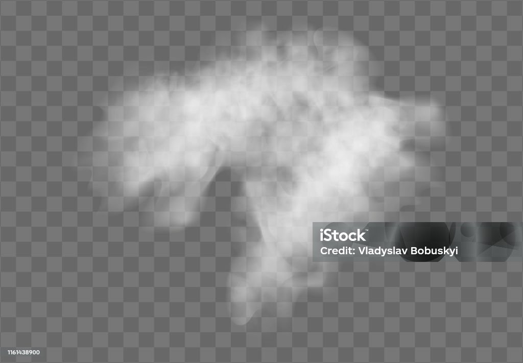 現実的な透明な特殊効果は霧や煙で際立っています。白い雲のベクトル、霧またはスモッグ。EPS 10 - 煙のロイヤリティフリーベクトルアート