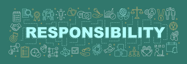 ilustrações, clipart, desenhos animados e ícones de banner de responsabilidade - responsibility