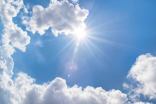 Clouds And Sun In The Blue Sky Stock Photo - Download Image Now - Cloud -  Sky, Cloudscape, Blue - iStock