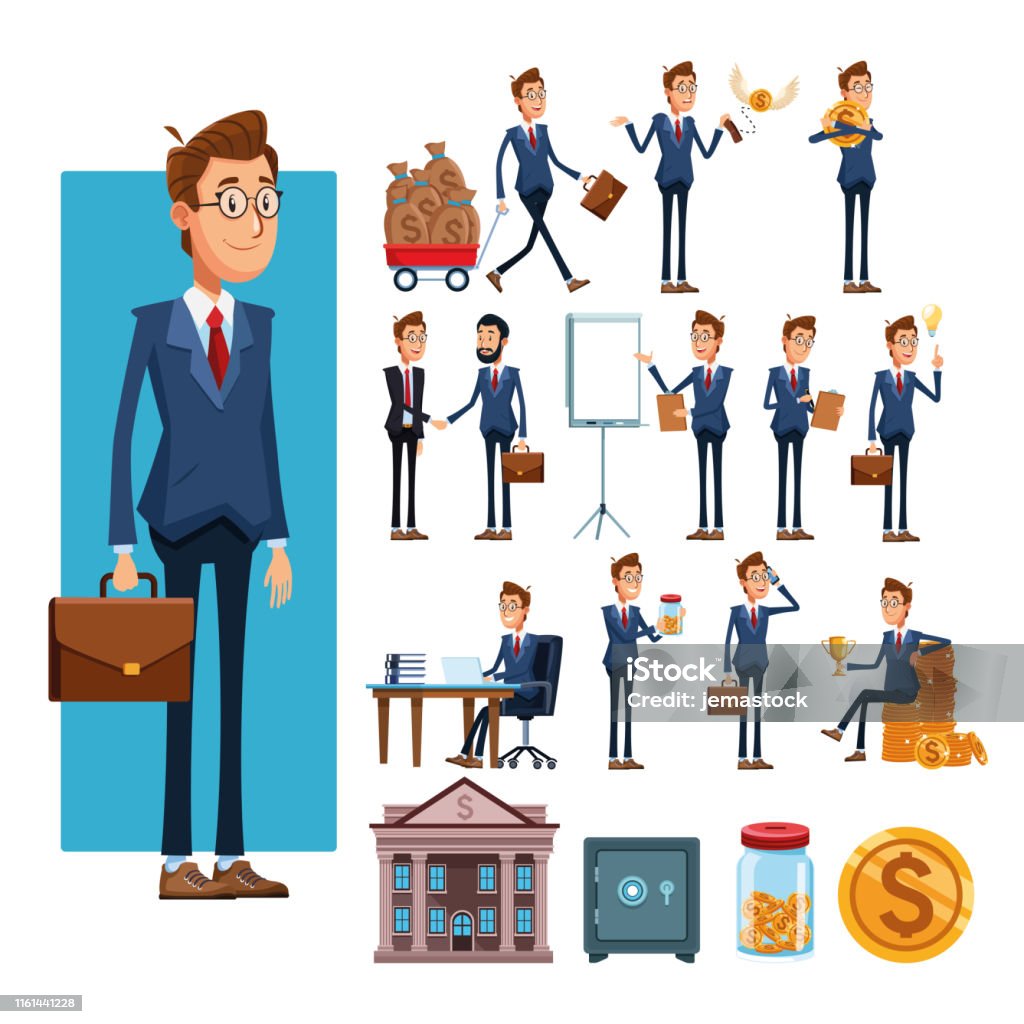 Ilustración de Empresarios Y Elementos De Negocios Dibujos Animados y más Vectores Libres de Derechos de Negocio - iStock Ilustración de Empresarios Y Elementos De Negocios Dibujos Animados y más Vectores Libres de Derechos de Negocio - iStock