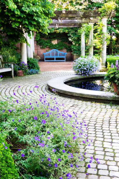 Bench in a peaceful garden
