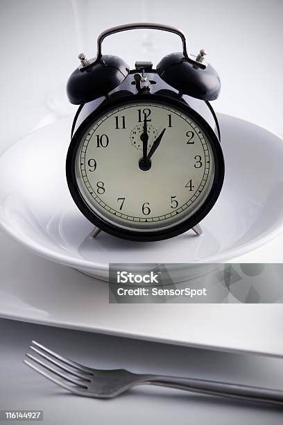 Lunch Time Stock Photo - Download Image Now - Clock, Plate, Accuracy