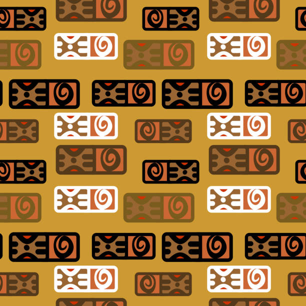 istock Ethnic geometric drawing pattern with seamless african, maya, and aztec ancient bohemian style background for your textile print 1161454484