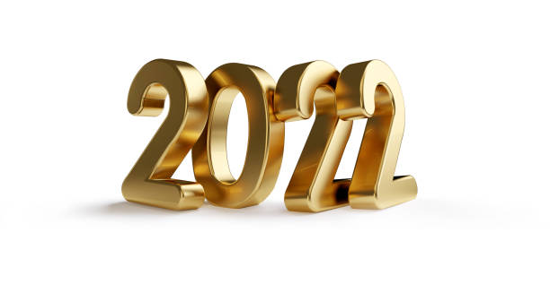 istock 2022 golden bold letters 3d-illustration isolated 1161460495