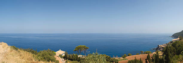 Mediterranean view. View of the mediterranean sea and surrounding landscape. banyalbufar stock pictures, royalty-free photos & images