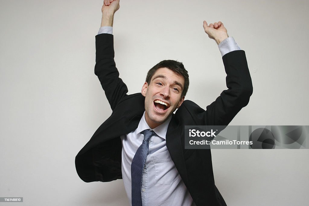 Yipieeeh! happy business man 20-29 Years Stock Photo