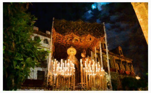istock Virgin holy week procession - digital photo manipulation 1161489227