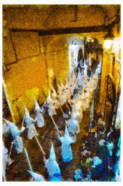 istock Penitents Holy Week Sevilla - digital photo manipulation 1161489301