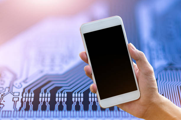 istock Hand holding mobile smart phone 5G digital technology communication internet  design 1161494411