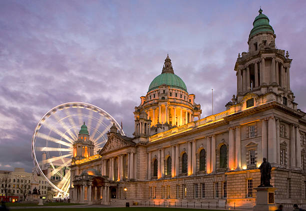Belfast Eye The City Hall Belfast and the 'Belfast Eye' ireland stock pictures, royalty-free photos & images