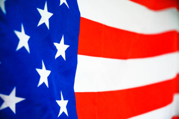 istock America flag waving with the wind for memorial day. 1161498909
