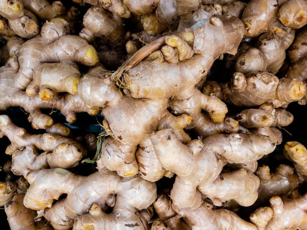 istock Ginger stacked on the marketplace 1161499884