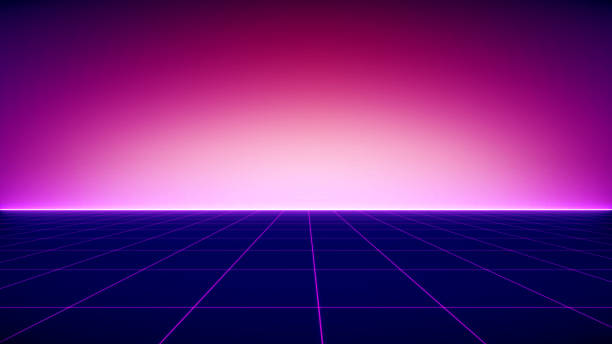 istock Retro Sci-Fi Background Futuristic landscape of the 80`s. Digital Cyber Surface. Suitable for design in the style of the 1980`s 1161511287
