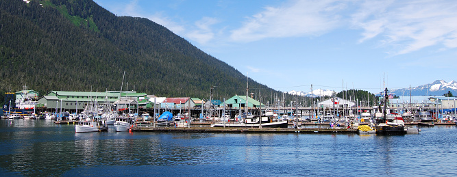 Harbor, Petersburg, Alaska, USA on a sunny summer's day.