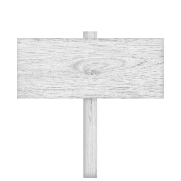 istock Wooden sign isolated on white 1161512447
