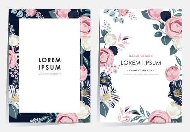 봄에 설정 된 아름 다운 꽃 프레임의 벡터 일러스트. - flower bed stock illustrations