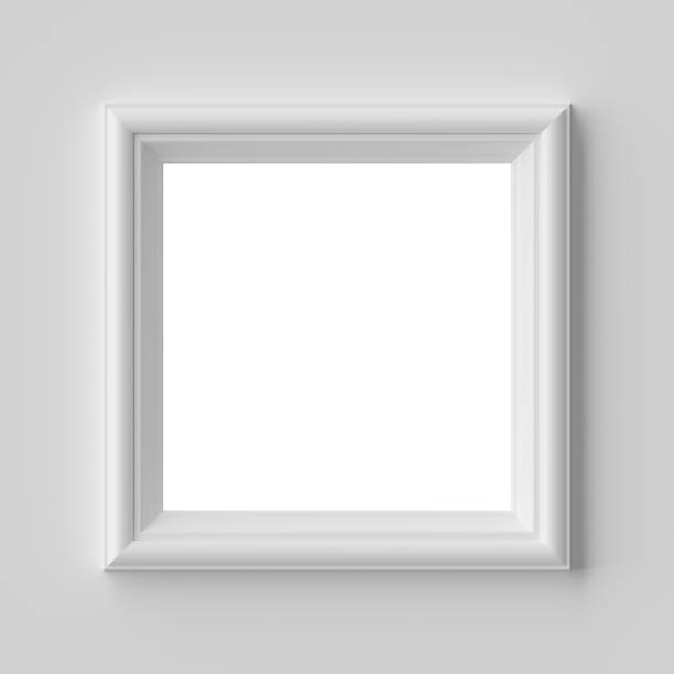 istock White square frame for photo on white wall with shadows with copy-space 1161515954