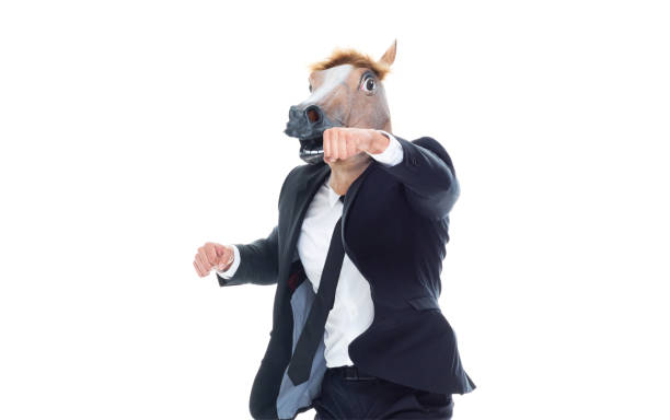 istock Businessman horse fighting 1161516815