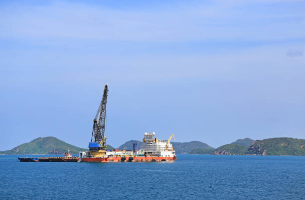 istock Terminal Port on sea. Ship export transport. 1161517098