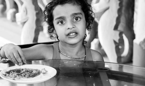 4 years old baby girl  in restaurant