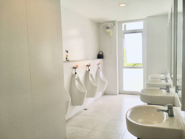 istock Restroom public for male, white modern design 1161521519