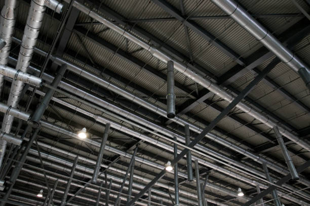 istock Ventilation system with lights of modern building 1161521776
