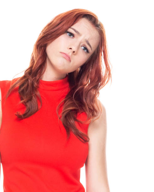istock Beautiful female in red dress 1161522016