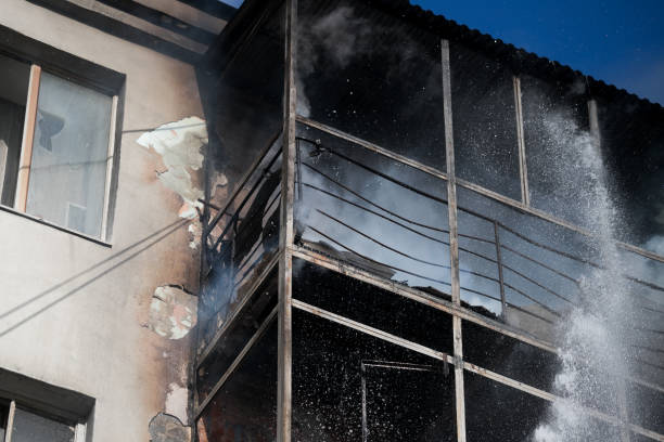istock Burning building of shopping center 1161522639