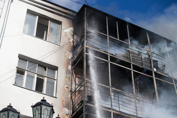 istock Burning building of shopping center 1161522648