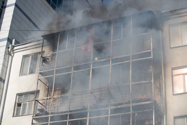 istock Burning building of shopping center 1161523239