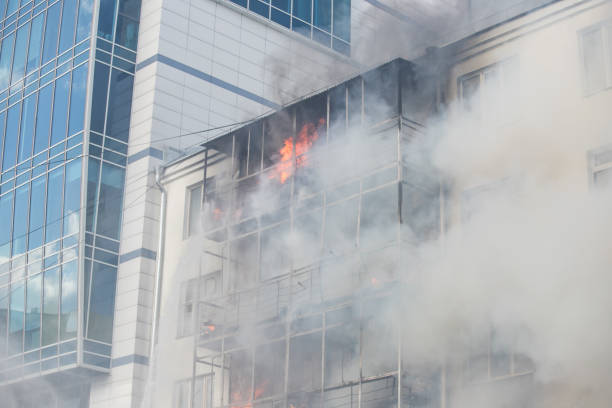 istock Burning building of shopping center 1161523269
