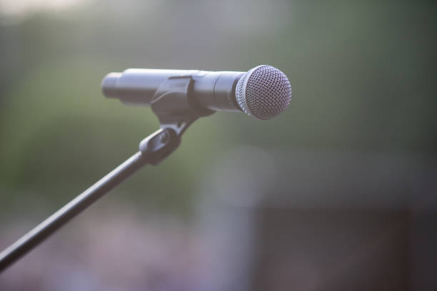 istock Close up microphone at the concert stand 1161523399