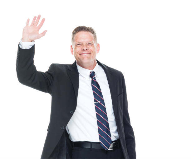 istock Businessman is waving 1161525261