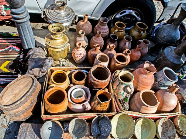 istock old clay jugs and crockery at the flea market 1161528251