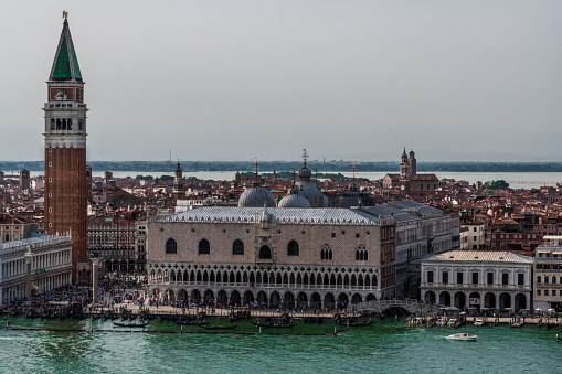 The bell tower of San Marco in old Venice