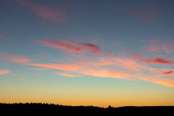 Beautiful vivid color sunset clouds after sunset background
