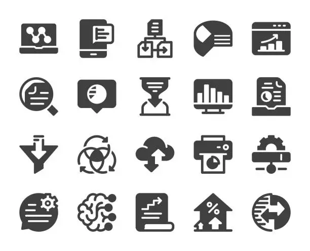 Vector illustration of Business Data Analysis - Icons