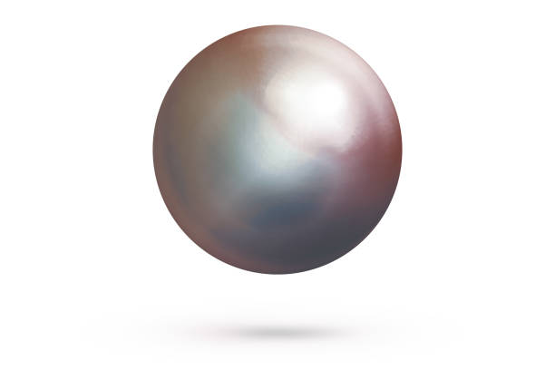 istock Realistic single shiny natural rainbow sea pearl with light effects isolated on white background. Spherical beautiful orb with transparent glares and highlights. Jewel gems. 3D render. 1161533855