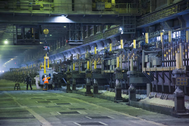 Contemporary large aluminum foundry stock photo