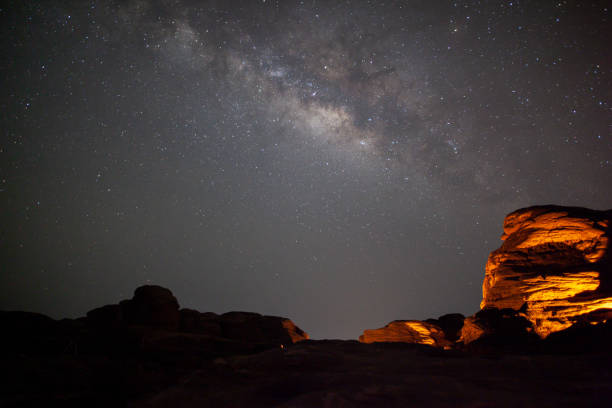 istock Stone view with Milky way at Sam Phan Bok, Ubon Ratchathani, Thailand 1161535786