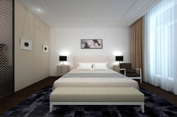 istock Hotel Room Interior 3D Illustration Photorealistic Rendering 1161539673