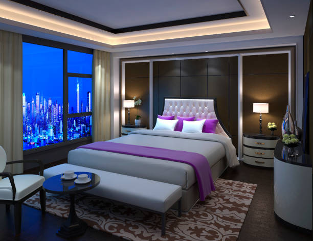 istock Hotel Room Interior 3D Illustration Photorealistic Rendering 1161539729
