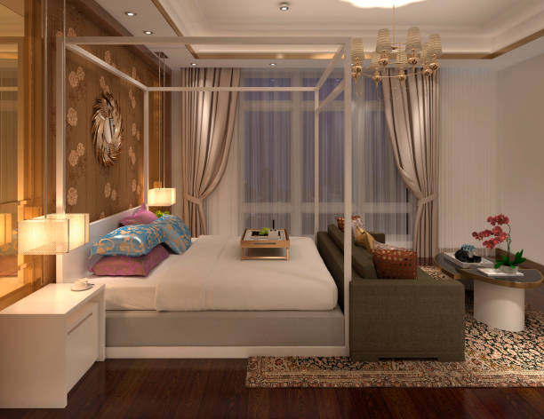 istock Hotel Room Interior 3D Illustration Photorealistic Rendering 1161540015