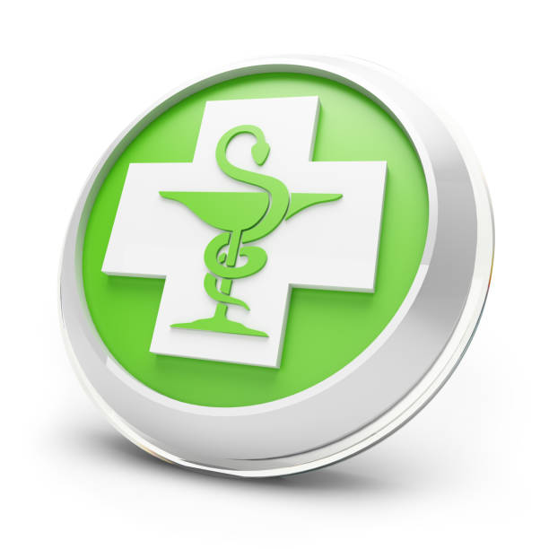 istock Pharmacy icon - snake cap and cross 1161544490