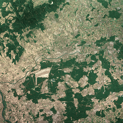 3D Render of a Topographic Map of the Frankfurt am Main area, Hessen, Germany.\nAll source data is in the public domain.\nContains modified Copernicus Sentinel data (Jul 2019) courtesy of ESA. URL of source image: https://scihub.copernicus.eu/dhus/#/home.\nRelief texture SRTM data courtesy of NASA. URL of source image: https://search.earthdata.nasa.gov/search/granules/collection-details?p=C1000000240-LPDAAC_ECS&q=srtm%201%20arc&ok=srtm%201%20arc