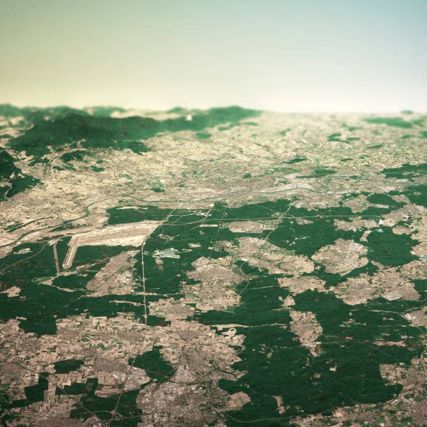 istock Frankfurt Hessen 3D Render Horizon Aerial View From South Jul 2019 1161545763